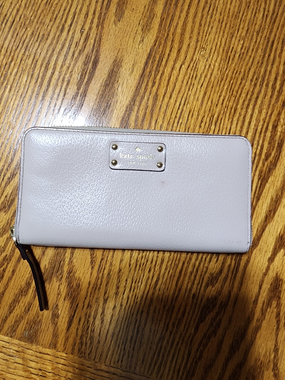 Kate Spade light grey/lavender Color zip-around wallet